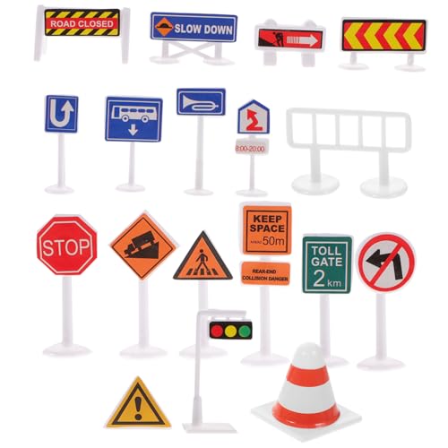 WEKAMOS Teiliges Mini Verkehrszeichen Lernspielzeug Realistische Verkehrszeichen Simulation Pädagogisches Straßenschild Modell Kunststoff zur Verkehrssicherheitserziehung für Kleinkinder von WEKAMOS