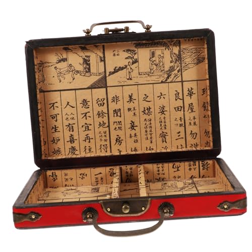 WEKAMOS Traditionelle Mahjong Aufbewahrungsbox aus Holz Tragbare Rechteckige Box mit Griff für Mahjong Spiele Geschenkidee für Freunde und Familie WEKAMOS Traditionelle Mahjong Aufbewahrungsbox aus Holz Tragbare Rechteckige Box mit Griff für Mahjong Spiele Geschenkidee für Freunde und Familie von WEKAMOS