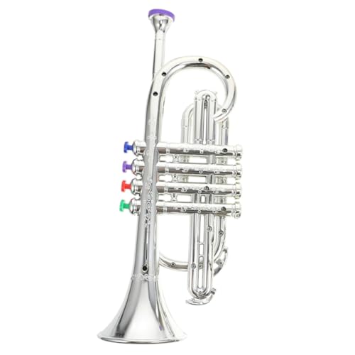 WEKAMOS Trompete für Plastikrobustes Lerninstrument Realistische Simulation Pädagogisches Musikinstrument Kleines Langlebiges Trumpetenspielzeug Geburtstagsgeschenk von WEKAMOS