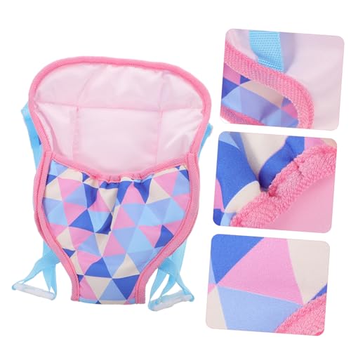 WEKAMOS Verstellbare Puppentrage für Mädchenpuppe Atmungsaktiver Puppenträger mit Buntem Dreiecksmuster Bequeme Faltbare Doll Carrier für Outdoor Spiel und Puppenzubehör von WEKAMOS