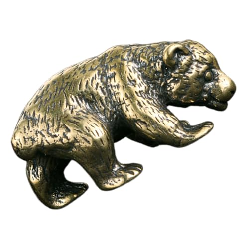 WEKAMOS Vintage Messingbärenstatue Miniaturbär Figur Desktop Home Dekoration Süßes Messing Tierverzierung Für Innenausstellung von WEKAMOS