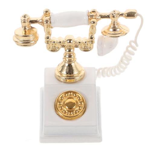 WEKAMOS Vintage Telefon Alt Mit Wählscheibe Dekorativ Retro-Telefon Miniaturen Miniatur-Telefon 1/12 Miniaturtelefon Klein Möblierung Legierung Weiß WEKAMOS Vintage Telefon Alt Mit Wählscheibe Dekorativ Retro-Telefon Miniaturen Miniatur-Telefon 1/12 Miniaturtelefon Klein Möblierung Legierung Weiß von WEKAMOS