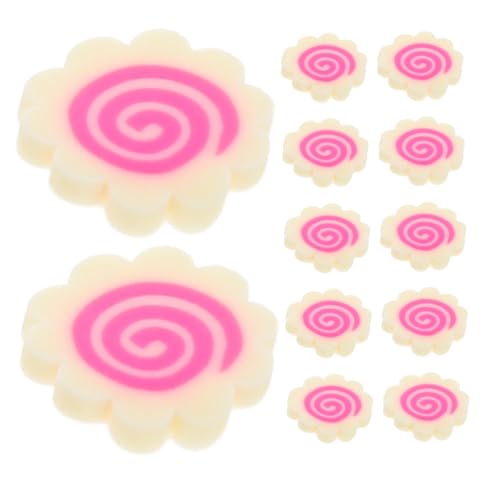 WEKAMOS Weiche Clay Scheiben Miniatur Narutomaki Charms Japanische Food Flatback DIY Nagelkunst Kuchen Telefon Basteln Dollhouse Dekor von WEKAMOS