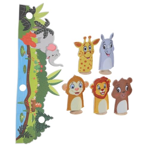 WEKAMOS Weiches Filz Fingerpuppen mit Wald Hintergrund Interaktive Tier Handpuppen für Fördert Kreativität und Hand Auge koordination für Geschichten und Eltern Junge Mädchen Spiele von WEKAMOS