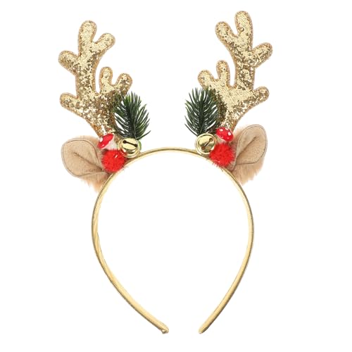 WEKAMOS Weihnachtlicher Rentier Geweih Haarreifen mit Glocken Festliches Stirnband für Erwachsene und Dekoratives Weihnachtskopfschmuck für Party und Fotosessions von WEKAMOS