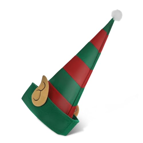 WEKAMOS Weihnachtsmütze Erwachsene Nikolausmütze Gestreift Festlich Komfortabel Rutschfest Partyzubehör für Weihnachtsfeier Feiertagsstimmung von WEKAMOS
