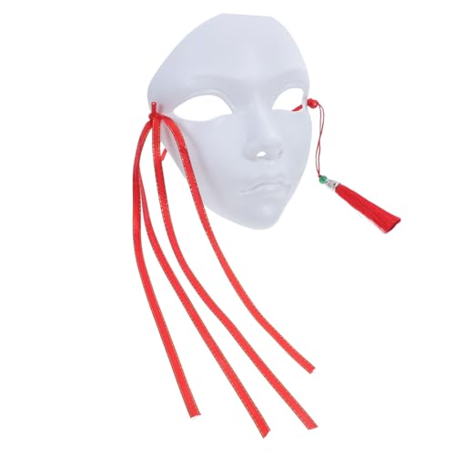 WEKAMOS Weiße Vollgesichtsmaske zum Bemalen DIY Maske für Maskenball Handbemalt Cosplay Party Maske für Erwachsene Chinesischer Stil Passend für Fasching und Halloween von WEKAMOS