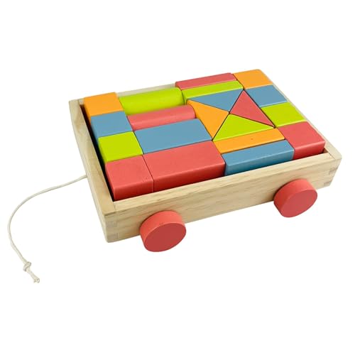 WELL HOME MOBILIARIO & DECORACIÓN Handgefertigtes Holzauto: Lernspielzeug mit 20 Blöcken aus Kiefer, Sperrholz und Birke von WELL HOME MOBILIARIO & DECORACIÓN