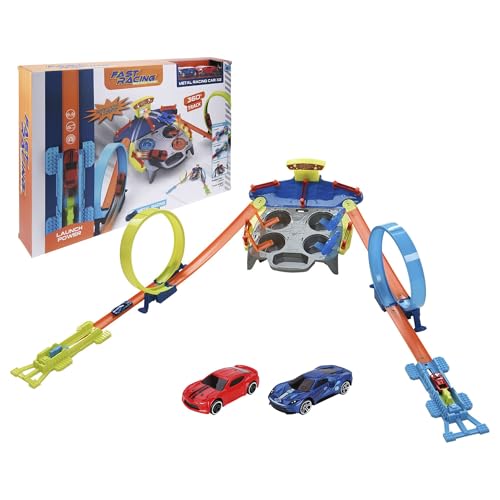 Well Home - Rennstrecken-Spielzeug mit Licht und Sound + 2 Autos von WELL HOME MOBILIARIO & DECORACIÓN