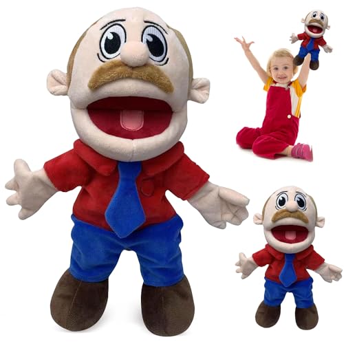 Jeffy Hand Puppet, Jeffy Puppet Plush Toy Doll, Jeffy Puppet Plüsch Spielzeug Puppe, Jeffy Puppet Hand Puppet with Working Mouth, Lustige Bauchrednerpuppen, Geschenkideen Jungen Und Mädchen von WELLXUNK