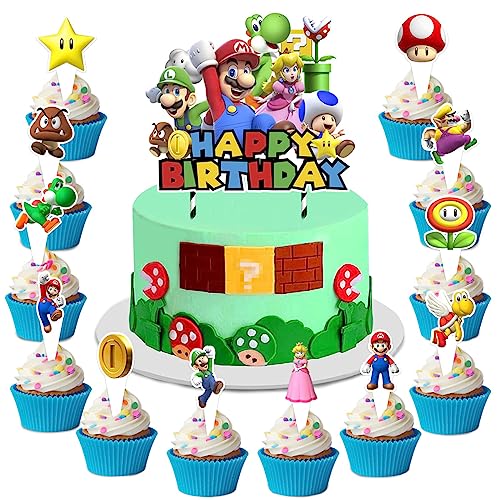 S-uper Mario Toppers, 25 Stück S-uper M-ario Geburtstag Tortendeko, Cartoons Kuchen Topper Spielzeug, Kuchen Dekoration, M-ario Cupcake Toppers Dekoration für Mädchen Junge S-uper Mario Toppers, 25 Stück S-uper M-ario Geburtstag Tortendeko, Cartoons Kuchen Topper Spielzeug, Kuchen Dekoration, M-ario Cupcake Toppers Dekoration für Mädchen Junge von WELLXUNK
