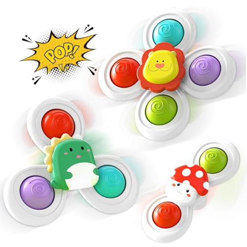 Saugnapf Spinner Spielzeug, 3 Stück Baby Sensorisches Spinner Spielzeug als Geburtstagsgeschenk, Kreisel Kinder Badespielzeug für Kleinkinder, Jungen und Mädchen ab 1 Jahr Saugnapf Spinner Spielzeug, 3 Stück Baby Sensorisches Spinner Spielzeug als Geburtstagsgeschenk, Kreisel Kinder Badespielzeug für Kleinkinder, Jungen und Mädchen ab 1 Jahr von WELLXUNK