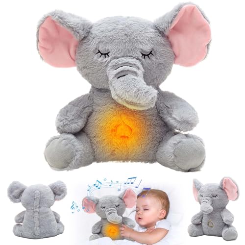 Schlummer Elefanten Kuscheltier, Schlummer Elefanten Kuscheltier mit Herzschlag, Elefanten Kuscheltier mit Atembewegung und Musik, Baby Einschlafhilfe Elefanten, Babyparty Und Neugeborenen Geschenk Schlummer Elefanten Kuscheltier, Schlummer Elefanten Kuscheltier mit Herzschlag, Elefanten Kuscheltier mit Atembewegung und Musik, Baby Einschlafhilfe Elefanten, Babyparty Und Neugeborenen Geschenk von WELLXUNK