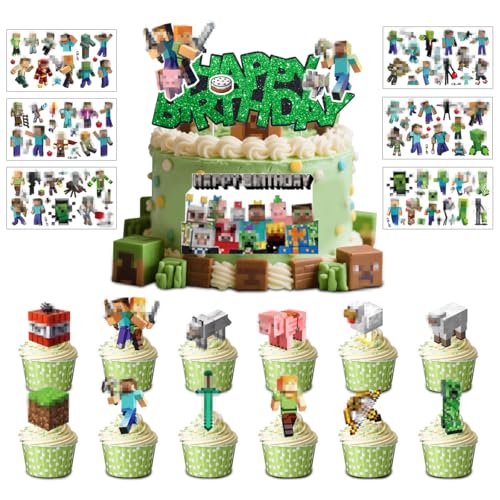 Tortenaufleger Cupcake Topper Deko, 26 Stück Tortendekoration Kindergeburtstag mit 6 Blätter Temporäre Tattoos für Kinder, Kuchendeko Geburtstag, Geeignet für Geburtstagsfeiern, Versammlungen Tortenaufleger Cupcake Topper Deko, 26 Stück Tortendekoration Kindergeburtstag mit 6 Blätter Temporäre Tattoos für Kinder, Kuchendeko Geburtstag, Geeignet für Geburtstagsfeiern, Versammlungen von WELLXUNK