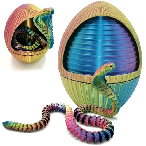 3D Gedrucktes Schlangenei, Bewegliche Schlange Fidget Toy, 3D-Gedruckte Schlange mit Ei, 3D-Schlange mit Ei, 3D-Gedrucktes Drachenei, Flexible Schlangen Und Ei Spielzeug Für Kinder von WELLXUNK