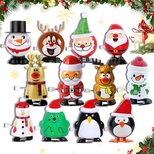 Weihnachten Aufziehspielzeug - 12 Stück Uhrwerk Spielzeug, Wind Up Toy für Kinder - Lustiges Geschenk Weihnachten Aufziehspielzeug - 12 Stück Uhrwerk Spielzeug, Wind Up Toy für Kinder - Lustiges Geschenk von WELLXUNK