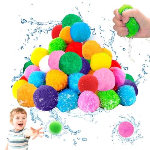 Wasserbomben Wiederverwendbar, 45 Stück Softball Wasserbomben, Baumwoll Wasserbomben, Splash Bälle, Wasserschlacht Bälle, Wasserbomben Bälle Set, Spritzbälle, Splash Wasserbälle für Kinder Erwachsene Wasserbomben Wiederverwendbar, 45 Stück Softball Wasserbomben, Baumwoll Wasserbomben, Splash Bälle, Wasserschlacht Bälle, Wasserbomben Bälle Set, Spritzbälle, Splash Wasserbälle für Kinder Erwachsene von WELLXUNK