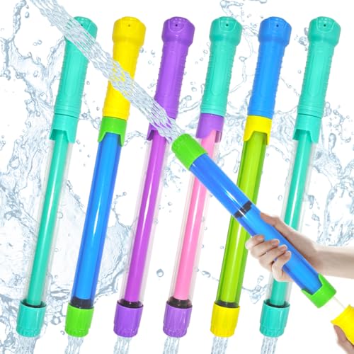 Wasserpistole Kinder, 6 Stück Wasserspritze Wasserspritzpistole Kinder, Spritzpistole mit Groß Reichweite, Sommer Wasserspielzeug für Jungen und Mädchen für Garten Strand und Pool von WELLXUNK