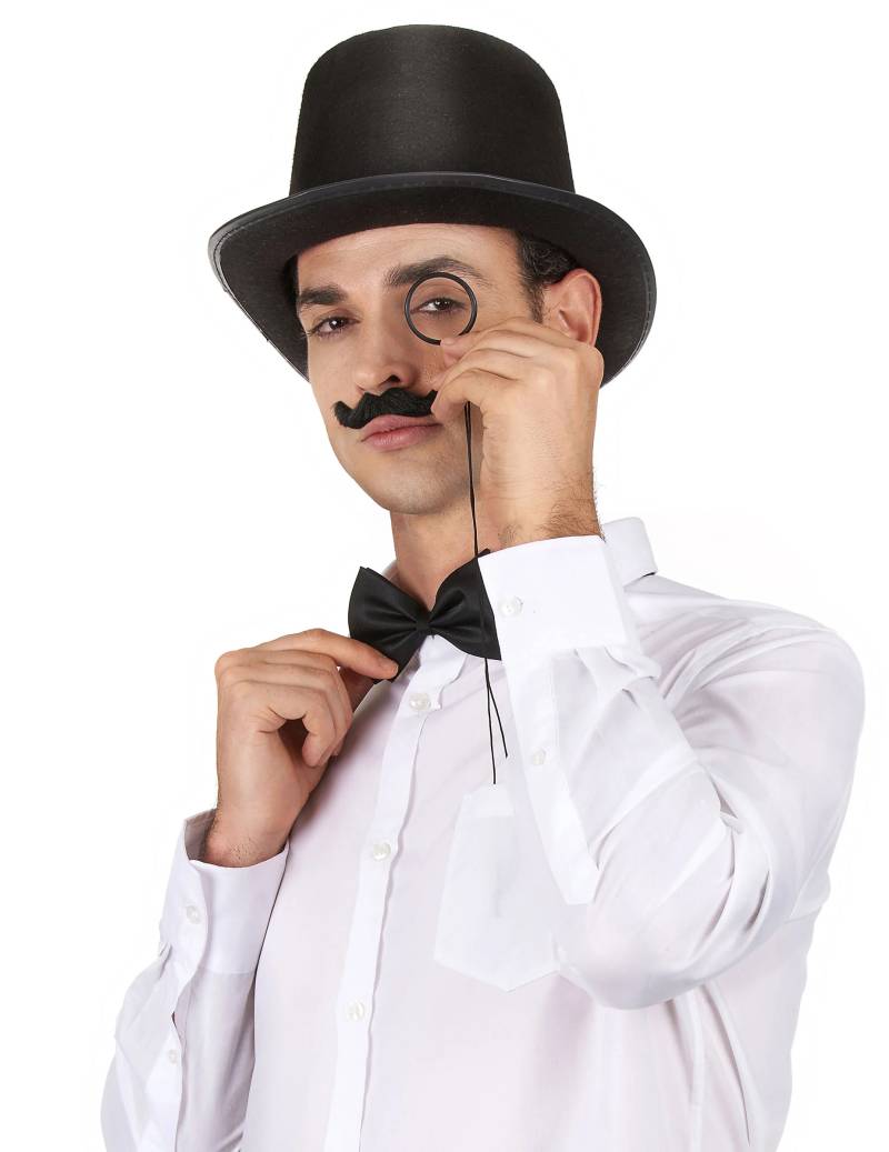 Edler Zylinder schwarz von KARNEVAL-MEGASTORE
