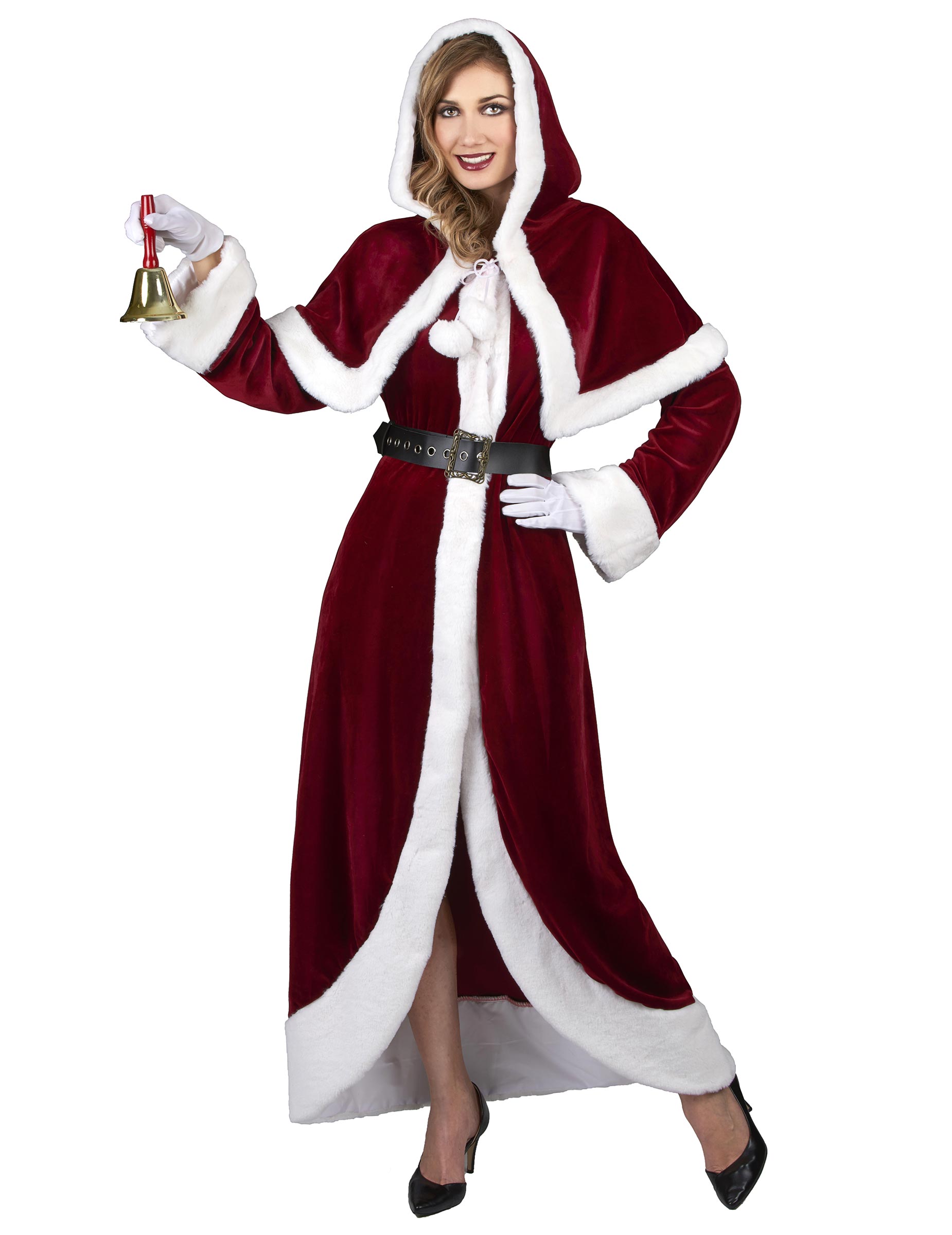 Hochwertiges Weihnachtsfrauen-Kostüm rot-weiss von KARNEVAL-MEGASTORE