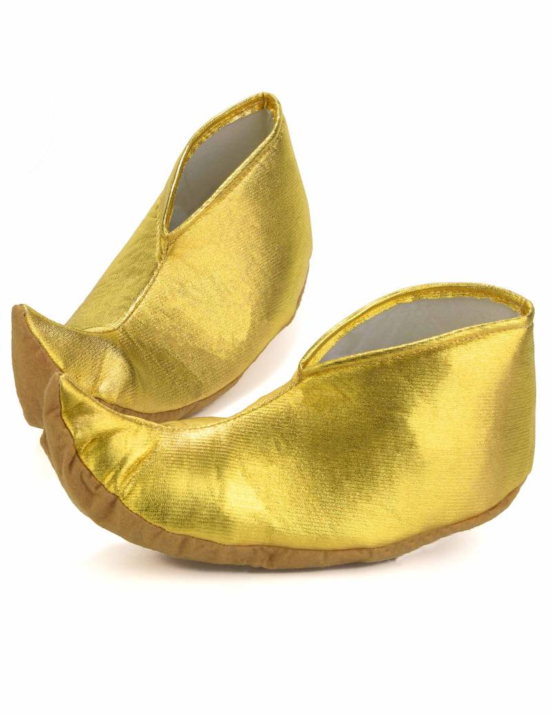 Orientalische Sultan-Spitzschuhe Kostümaccessoire gold von KARNEVAL-MEGASTORE