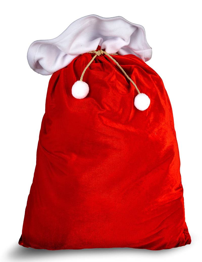 Weihnachtssack Geschenkebeutel rot-weiss von KARNEVAL-MEGASTORE
