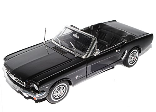 Welly Defekte Verpackung Ford Mustang 1964 1/2 Schwarz Cabrio Black 1/18 Modellauto Modell Auto von Welly