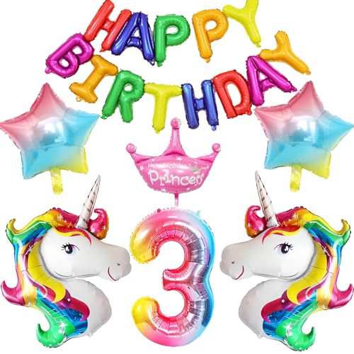 WENAUANG Einhorn Deko Kindergeburtstag, 3 Jahre Einhorn Geburtstagsdeko, Einhorn Luftballon, Folienballon Einhorn, Geburtstags Einhorn MäDchen Deko, Weihnachten Geburtstag Party Dekoration WENAUANG Einhorn Deko Kindergeburtstag, 3 Jahre Einhorn Geburtstagsdeko, Einhorn Luftballon, Folienballon Einhorn, Geburtstags Einhorn MäDchen Deko, Weihnachten Geburtstag Party Dekoration von WENAUANG
