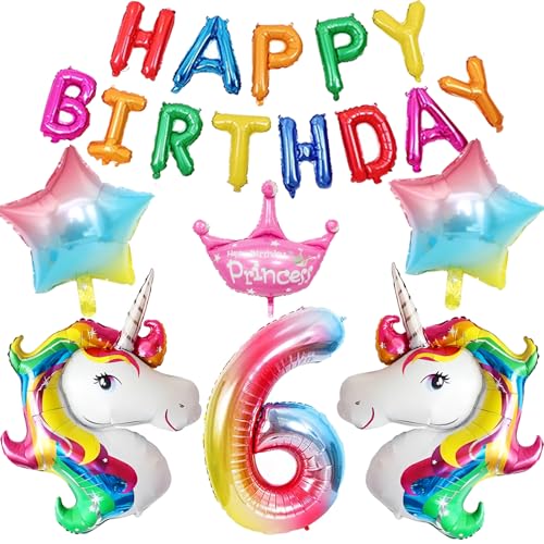 WENAUANG Einhorn Deko Kindergeburtstag, 6 Jahre Einhorn Geburtstagsdeko, Einhorn Luftballon, Folienballon Einhorn, Geburtstags Einhorn MäDchen Deko, Weihnachten Geburtstag Party Dekoration WENAUANG Einhorn Deko Kindergeburtstag, 6 Jahre Einhorn Geburtstagsdeko, Einhorn Luftballon, Folienballon Einhorn, Geburtstags Einhorn MäDchen Deko, Weihnachten Geburtstag Party Dekoration von WENAUANG