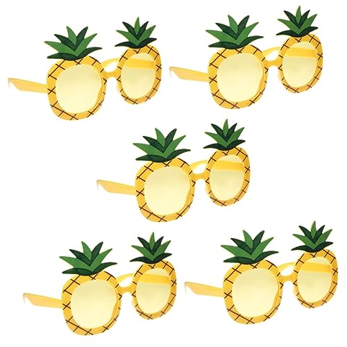 WENFEN Lustige Sonnenbrille, 5 Stück, Ananas-Brille, Hawaii-Brille, Hawaii-Partyzubehör, Foto-Requisiten, dekorative Party-Brille, Party-Bilderrahmen, Brille von WENFEN