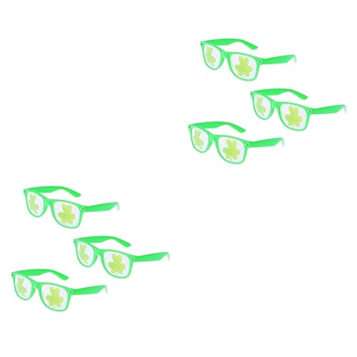 WENFEN Lustige Sonnenbrille, 6 Stück, Neuheit-Partybrille, Kleeblatt-Brille, irische Flagge, Brille, Kostümparty, irische Party, Kostüm, Brille, lustige Party von WENFEN