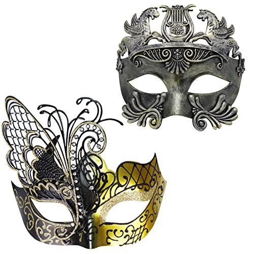 WENFEN Maskerade-Maske for Frauen, Paar-Maskerade-Maske, venezianische Frauen und Männer, Karneval-Ball-Maske, Halloween, griechischer und römischer Soldat, Party-Maske (16) (Size : 5) von WENFEN