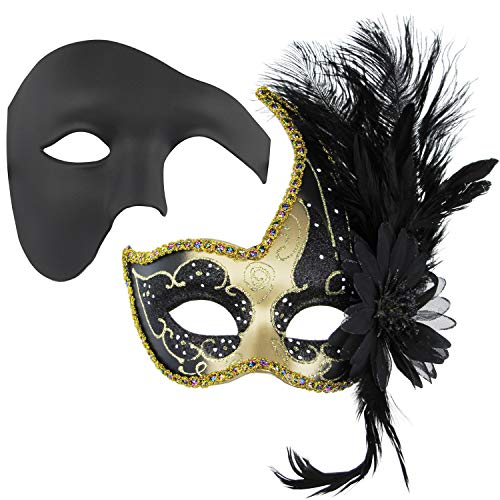 WENFEN Maskerade-Maske for Frauen, Paare, griechischer und römischer Soldat, Maskerade-Maske, venezianische Paare, Damen und Herren, Karneval, Halloween, Ballmaske (3) (Size : 10) von WENFEN