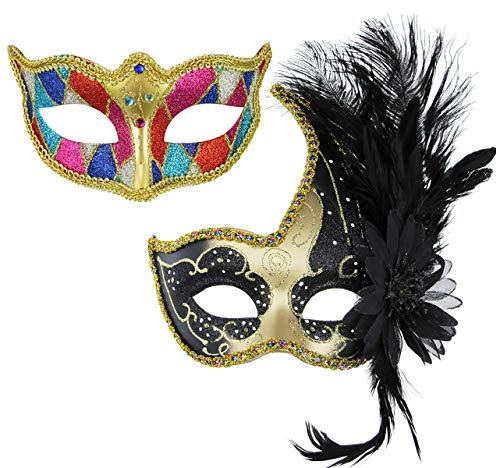 WENFEN Maskerade-Maske for Frauen, Paare, griechischer und römischer Soldat, Maskerade-Maske, venezianische Paare, Damen und Herren, Karneval, Halloween, Ballmaske (39) (Size : 10) von WENFEN