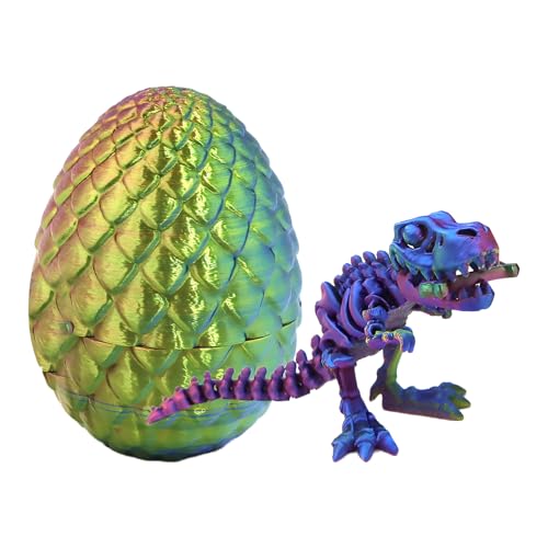 3D-Drachenei-Figur mit beweglichem Edelstein, flexibler Gelenkdrache im Inneren, abnehmbares Mystery-Spielzeug zur Angstlinderung, Schreibtischdekoration, Ostergeschenk für Kinder und Erwachsene von WENJION