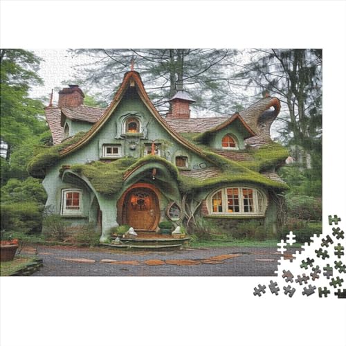 Märchenhaus,Puzzles Naturwunder Gemusterte Nachhaltige Puzzles Für Erwachsene Hochwertige Holzspielpuzzles 300pcs (40x28cm) von WENNUAN