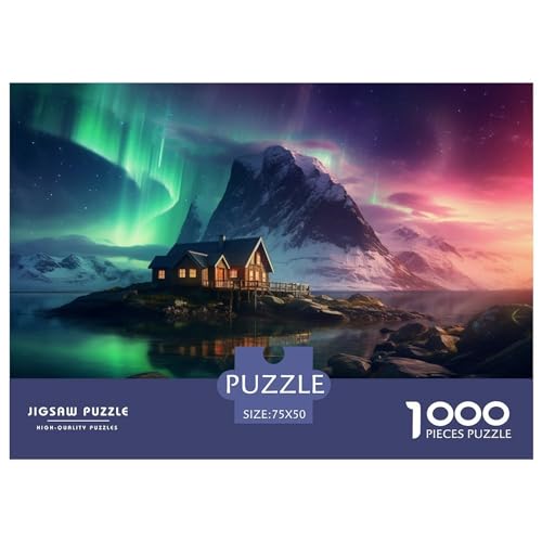 Nordlichter Puzzle 1000pcs (75x50cm) Erwachsene Schneeberg Puzzle,Home Decor von WENNUAN