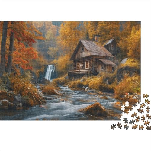 Puzzle 1000pcs (75x50cm) Erwachsene Haus Puzzle Damen Herren Holzbrett Präzisions-Interlocking Natürliche Landschaft von WENNUAN