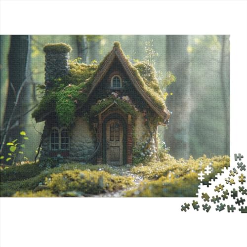 Puzzle 300pcs (40x28cm) Erwachsene Märchenhaus Puzzle Damen Herren Holzbrett Präzisions-Interlocking Naturwunder von WENNUAN