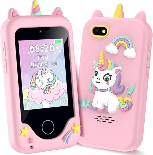 Kinder-Smartphone für Mädchen, Weihnachten, Geburtstag, Geschenke für Mädchen und Jungen, Alter 3–10, Kinderspielzeug, Handy, Kleinkind, Lernspielzeug, Telefon mit Dual-Kamera, Spiel, Musik-Player Kinder-Smartphone für Mädchen, Weihnachten, Geburtstag, Geschenke für Mädchen und Jungen, Alter 3–10, Kinderspielzeug, Handy, Kleinkind, Lernspielzeug, Telefon mit Dual-Kamera, Spiel, Musik-Player von WEOLULI