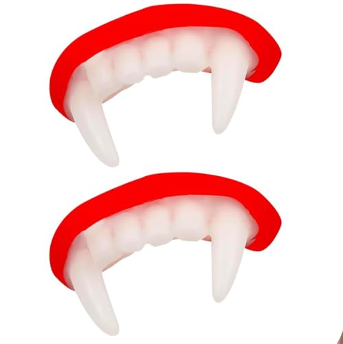 2 Stück Halloween Vampirzähne Fake Fangzähne Vampir Kostüm Halloween Cosplay Requisiten Weiß Horror Falsche Zähne Party Favors Zubehör 2 Stück Halloween Vampirzähne Fake Fangzähne Vampir Kostüm Halloween Cosplay Requisiten Weiß Horror Falsche Zähne Party Favors Zubehör von WEQNGIU