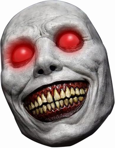 WEQNGIU Halloween Maske - Lächelnde Dämonen Horror Gruselige Gruselige weiße Masken mit rotem LED beleuchtetem Auge für Cosplay Kostüm Maske Party Requisiten WEQNGIU Halloween Maske - Lächelnde Dämonen Horror Gruselige Gruselige weiße Masken mit rotem LED beleuchtetem Auge für Cosplay Kostüm Maske Party Requisiten von WEQNGIU