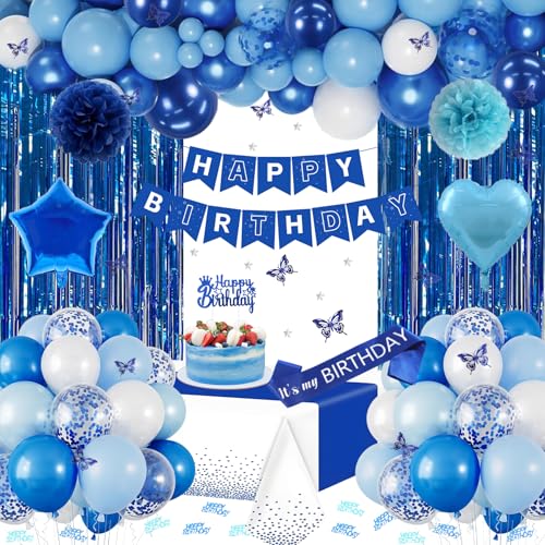 Blaue und weiße Geburtstagsparty-Dekorationen Blaue und weiße Geburtstagsparty-Dekorationen von WEQTWL