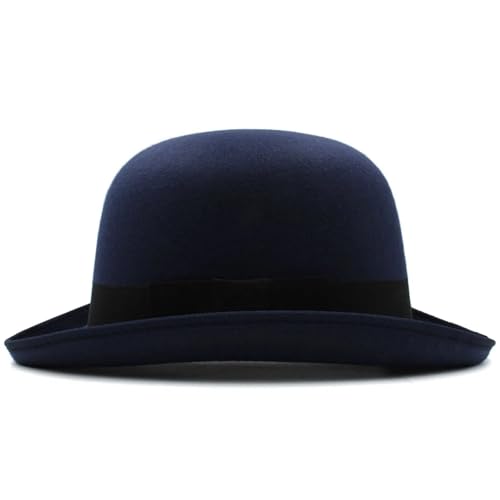 WEQYFDC Blend Bowler-Hüte mit ovalem Oberteil, Fedora-Kappen, klassischer Sonnenhut, verstellbar Für Eine Gala, Faschingsparty Oder Karneval(Dark Green) von WEQYFDC