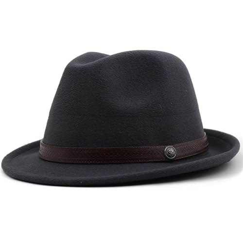 WEQYFDC Einfache Männer Zylinder for Winter Herbst elegante Dame Filz Jazz Hut Für Eine Gala, Faschingsparty Oder Karneval(Deep Grey) von WEQYFDC