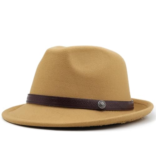 WEQYFDC Einfache Männer Zylinder for Winter Herbst elegante Dame Filz Jazz Hut Für Eine Gala, Faschingsparty Oder Karneval(Yellow) von WEQYFDC