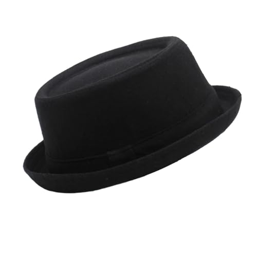 WEQYFDC Herren-Zylinder, Retro-Fedora-Kappen, klassische Jazz-Party, Outdoor-Reisen Für Eine Gala, Faschingsparty Oder Karneval(Black) von WEQYFDC