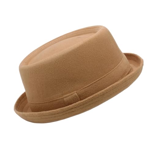 WEQYFDC Herren-Zylinder, Retro-Fedora-Kappen, klassische Jazz-Party, Outdoor-Reisen Für Eine Gala, Faschingsparty Oder Karneval(Khaki) von WEQYFDC
