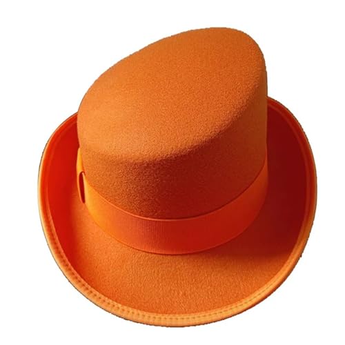 WEQYFDC High Top Fedoras Hut 9 Farben Hut Magic Hat Herren Zylinder Für Eine Gala, Faschingsparty Oder Karneval(Orange) von WEQYFDC
