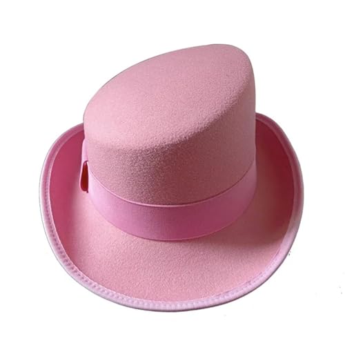 WEQYFDC High Top Fedoras Hut 9 Farben Hut Magic Hat Herren Zylinder Für Eine Gala, Faschingsparty Oder Karneval(Pink) von WEQYFDC